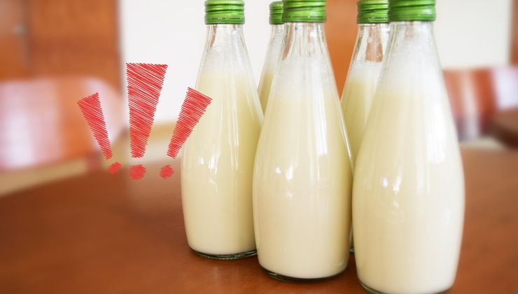 Bottiglie di latte in vetro