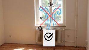 Termosifone sotto la finestra